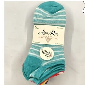 Alexa Rose Teal No-Show Socks Set of 6 Bundle
